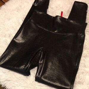 SPANX Alligator Faux Leather Brown Legging